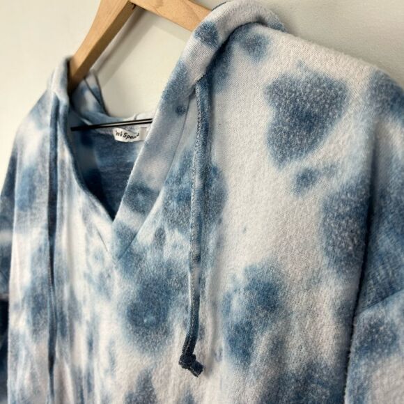 Theo & Spence Tie Dye Blue Pullover Hoodie XS NWT - Picture 3 of 7